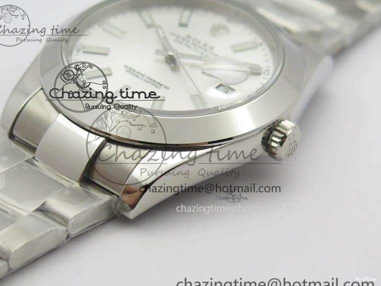 MiroTime 0416 HighQuality DateJust 41mm 126300 SS Noob 1:1 Best Edition Silver Dial Stick Markers On SS Bracelet A 3597